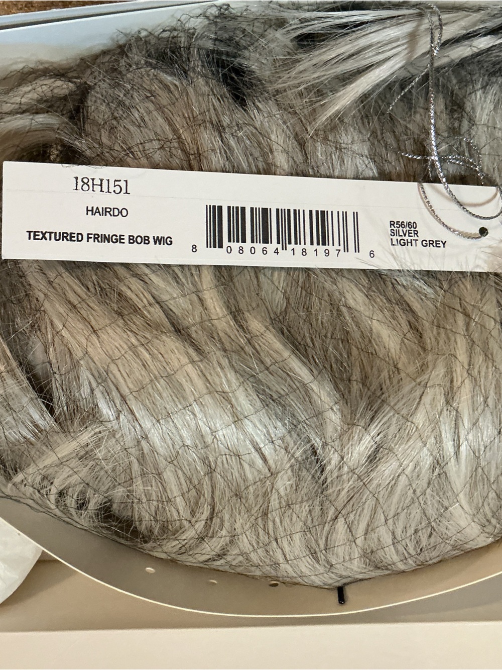 Hairdo Hairwear NWT Textured Fringe Bob Wig - Silver Light Grey